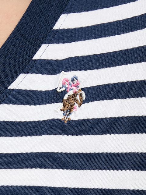 U.S. Polo Assn. t-shirt bawełniany STRIPE V-NECK