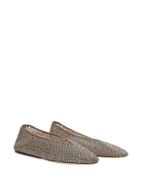 Le Monde Beryl crystal-embellished ballet flats - Neutrals - zdjęcie produktu nr 2