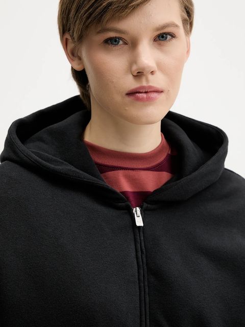 Hollister Co. bluza damska kolor czarny z kapturem gładka KI352-5171-900