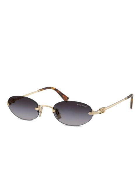 Miu Miu Eyewear oval-frame sunglasses - Gold - zdjęcie produktu nr 1