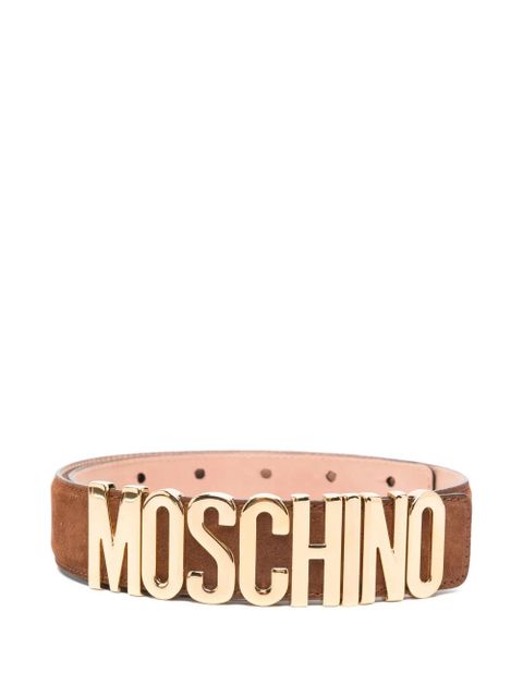Moschino logo-plaque leather belt - Brown - zdjęcie produktu nr 1
