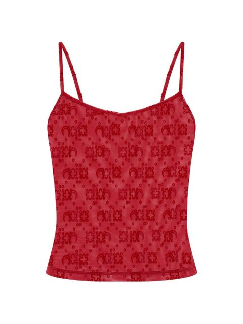 Marine Serre moonogram mesh straps top - Red - zdjęcie produktu nr 1