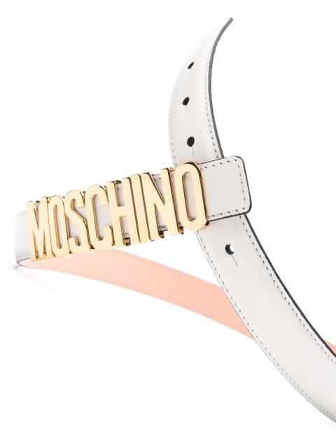 Moschino logo-lettering leather belt - Neutrals - zdjęcie produktu nr 2