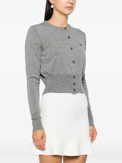 Vivienne Westwood Bea logo-embroidery cardigan - Grey