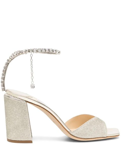 Jimmy Choo Saeda 85mm leather sandals - Gold - zdjęcie produktu nr 1