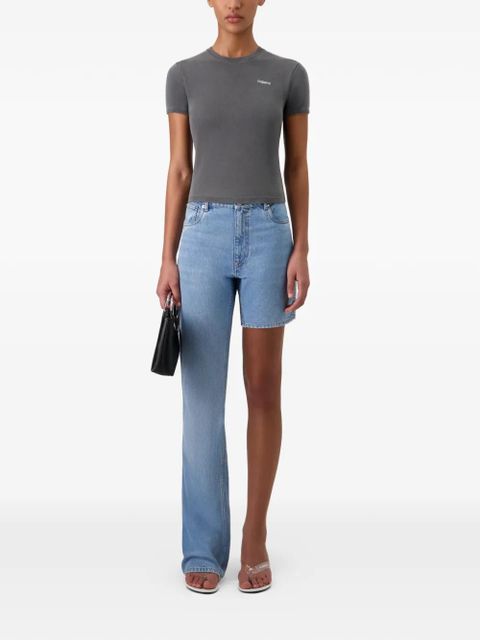 Coperni logo-print cropped T-shirt - Grey - zdjęcie produktu nr 2