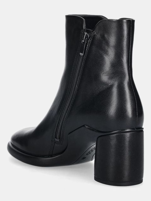 Ecco botki skórzane Sculpted Lx 55 Boot damskie kolor czarny na słupku 222613-01001