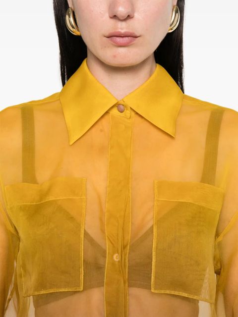 Max Mara semi-sheer shirt - Yellow