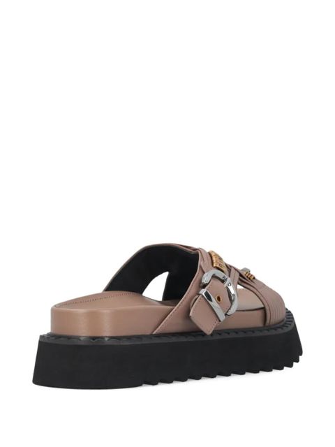 PINKO buckled leather sandals - Neutrals