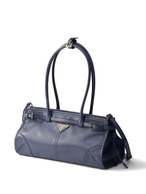 Prada medium Bonnie leather tote bag - Blue - zdjęcie produktu nr 2