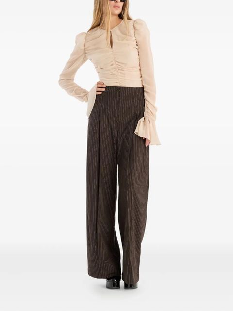 ROTATE BIRGER CHRISTENSEN pinstripe wide-leg trousers - Brown - zdjęcie produktu nr 2
