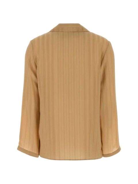 Saint Laurent embroidered striped silk shirt - Neutrals - zdjęcie produktu nr 2