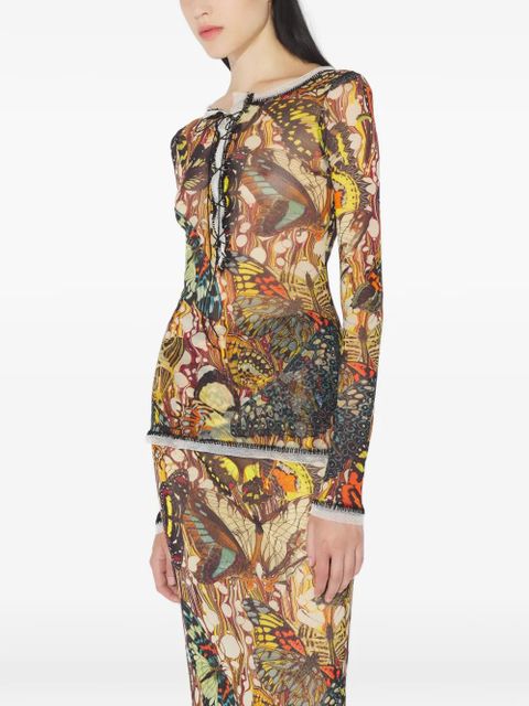 Jean Paul Gaultier Papillon Jaune lacing top - Neutrals