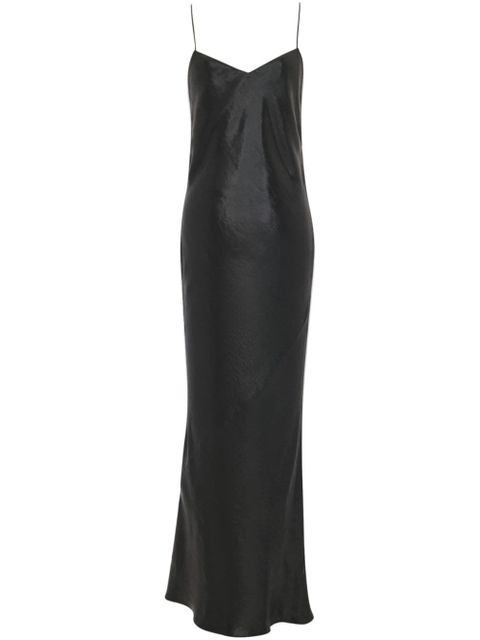 Saint Laurent cowl-effect silk slip dress - Black