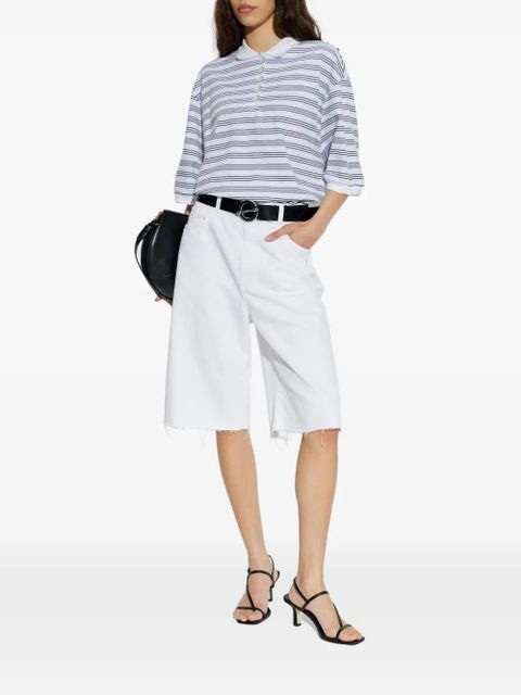 Róhe striped-pattern buttoned polo shirt - White - zdjęcie produktu nr 2