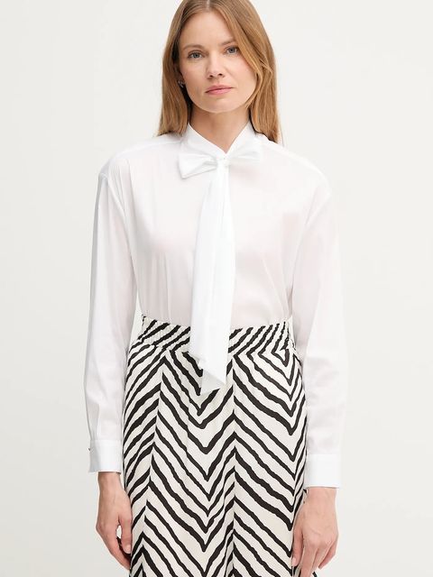 Joop! koszula damska kolor biały relaxed z wiązanym dekoltem 30047570 - zdjęcie produktu nr 1