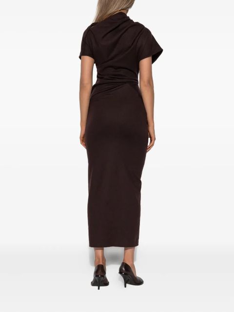 ENTIRE STUDIOS draped split midi dress - Brown