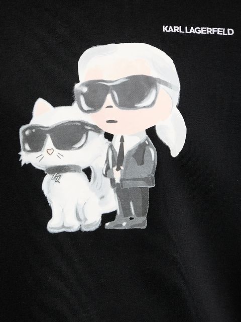 Karl Lagerfeld bluza IKON damska kolor czarny z nadrukiem A3W20057