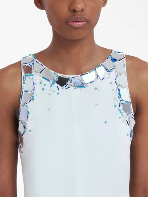 Marni bead-embellished sleeveless blouse - White