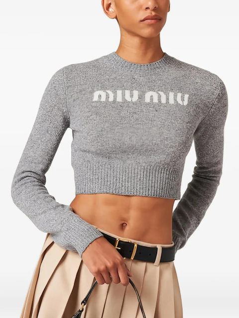 Miu Miu wool and cashmere sweater - Grey - zdjęcie produktu nr 1