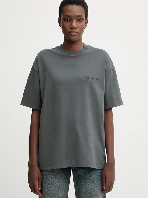 AllSaints t-shirt bawełniany damski kolor szary W202JC - zdjęcie produktu nr 2