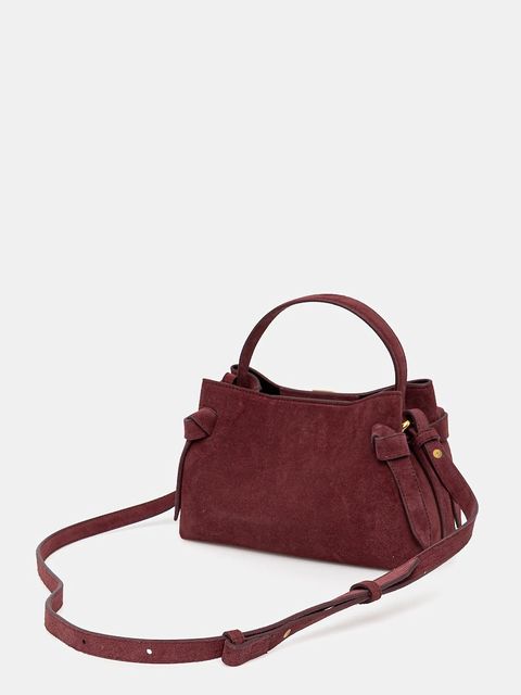 Yuzefi torebka zamszowa GYOZA MINI kolor bordowy UZCO-HB-MGZ-S024