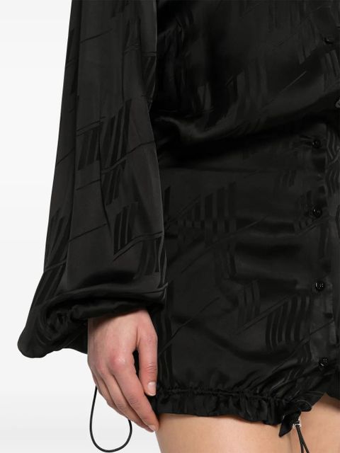 The Attico logo-jacquard mini dress - Black