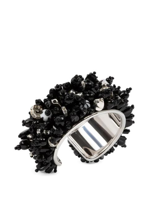 DRIES VAN NOTEN beaded cuff bracelet - Silver