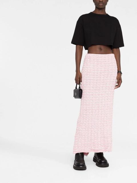 Balenciaga Back-to-Front bouclé long skirt - Pink