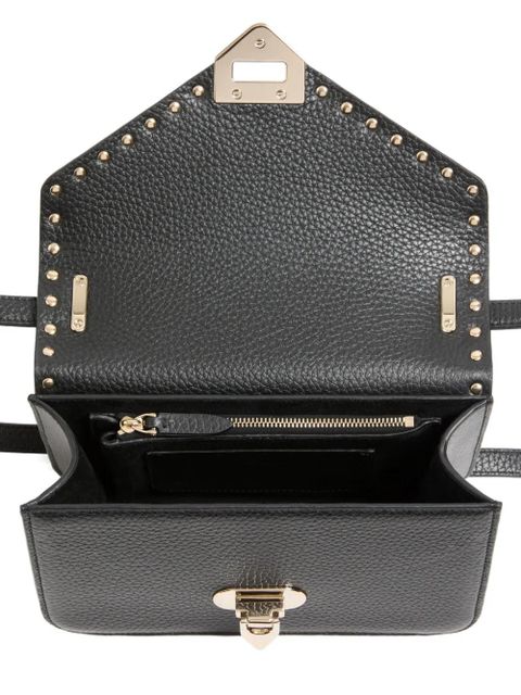 Valentino Garavani Rockstud small shoulder bag in grainy calfskin - Black