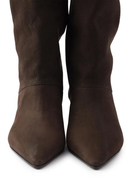 Prada 40mm point-toe leather boots - Brown