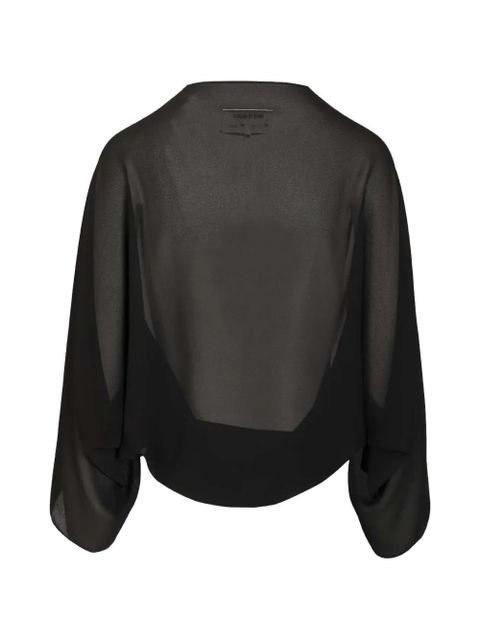 MM6 Maison Margiela draped V-neck top - Black - zdjęcie produktu nr 2
