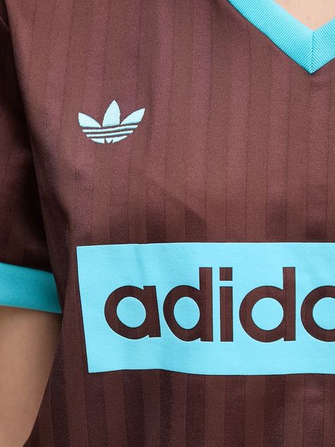 adidas Originals t-shirt Football Tee damski kolor brązowy JY3542