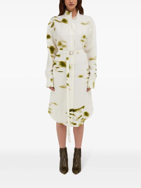 Ferragamo Blossom print shirt dress - White