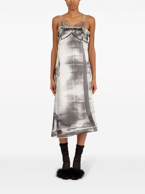Maison Margiela Freeze-frame silk midi dress - Grey - zdjęcie produktu nr 2