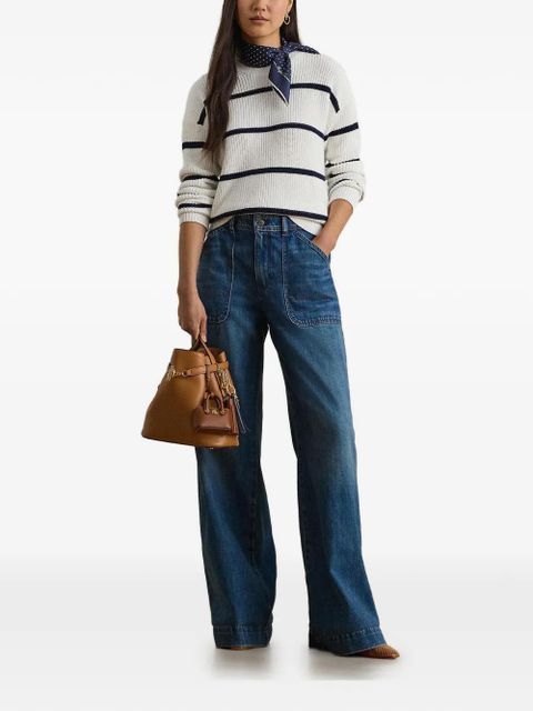 Lauren Ralph Lauren striped ribbed-knit sweater - White - zdjęcie produktu nr 2