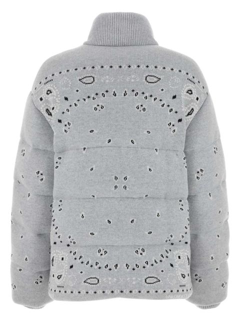 Alanui bandana-print zip-up down jacket - Grey - zdjęcie produktu nr 2