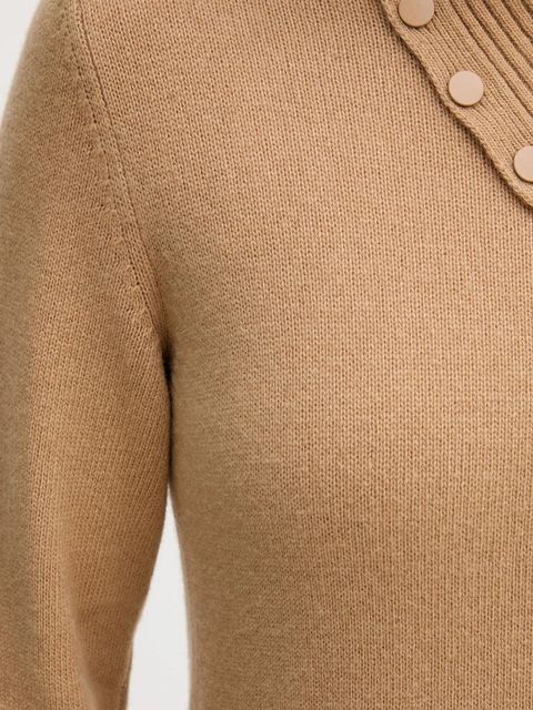 United Colors of Benetton sukienka z dodatkiem wełny kolor brązowy midi dopasowana 1444DV02F