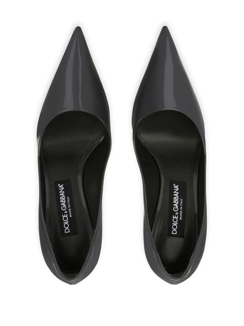 Dolce & Gabbana KIM DOLCE&GABBANA 90mm patent leather pumps - Grey