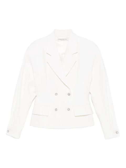 Alessandra Rich crystal-embellished double-breasted jacket - White - zdjęcie produktu nr 1