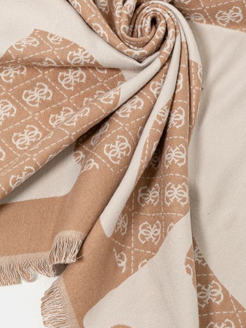 Guess szalik damski kolor brązowy wzorzysty AW5418 POL03