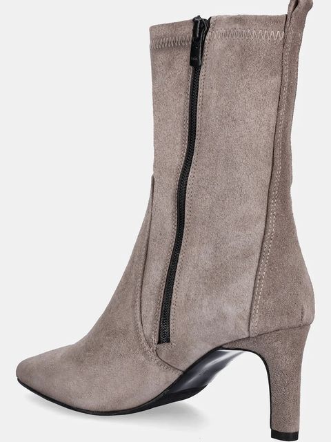 Answear.LAB botki zamszowe kolor szary na słupku