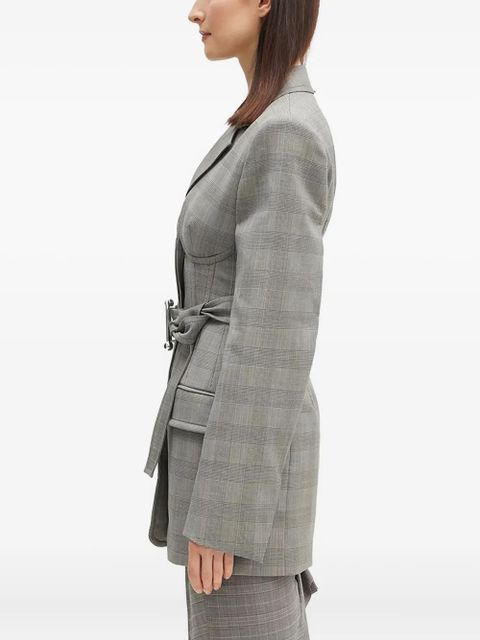 Sportmax belted check jacket - Grey - zdjęcie produktu nr 2