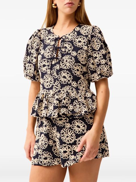 Marie Oliver Cleo floral shorts - Blue