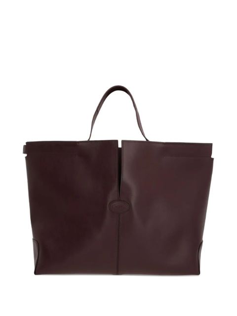 Tod's medium Di Folio double-handle calfskin tote bag - Brown - zdjęcie produktu nr 1