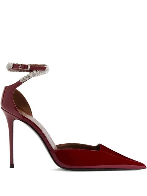 Giuseppe Zanotti 105mm Elenie crystal-embellished pumps - Red - zdjęcie produktu nr 1