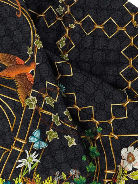Gucci printed silk scarf - Black