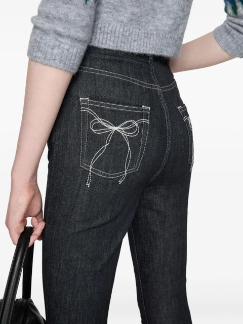 Acne Studios bow-detail flared trousers - Black