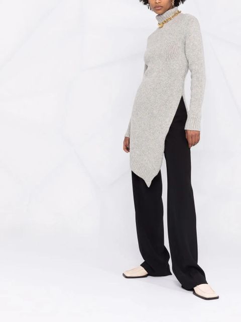 Jil Sander asymmetric roll-neck jumper - Grey