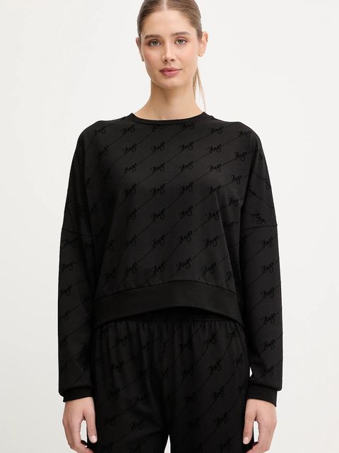 HUGO bluza damska kolor czarny wzorzysta 50545210 - zdjęcie produktu nr 1